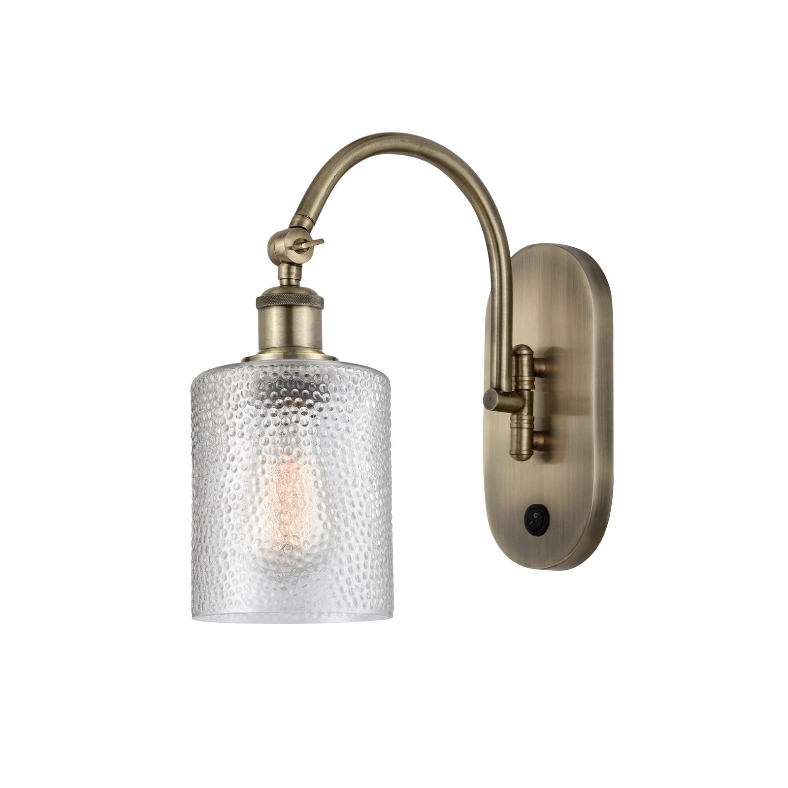 Innovations Cobbleskill 5in 1-Light Wall Sconce | Industrial Antique Brass Steel and Clear Glass | Hallway & Bathroom Accent | Model 918-1W-AB-G112