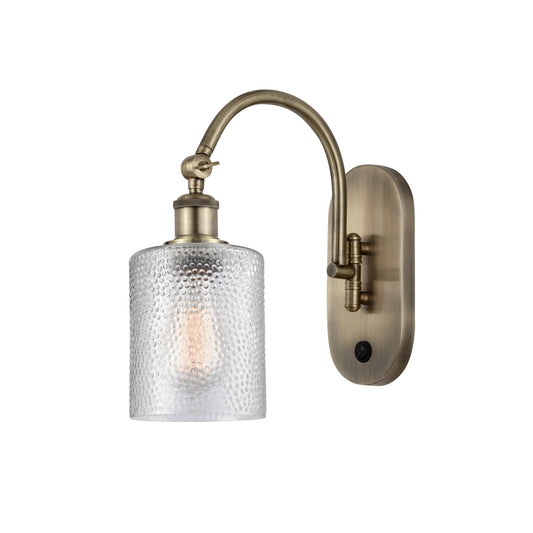 Innovations Cobbleskill 5in 1-Light Wall Sconce | Industrial Antique Brass Steel and Clear Glass | Hallway & Bathroom Accent | Model 918-1W-AB-G112