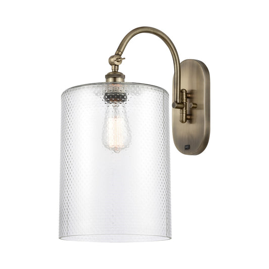 Innovations Cobbleskill 9in 1-Light Wall Sconce | Industrial Antique Brass Steel and Clear Glass | Hallway & Bathroom Accent | Model 918-1W-AB-G112-L