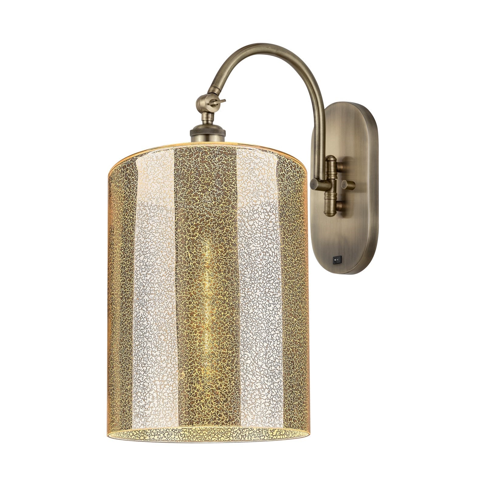 Innovations Cobbleskill 9in 1-Light Wall Sconce | Industrial Antique Brass and Mercury Glass | Hallway & Bedroom Accent | Model 918-1W-AB-G116-L