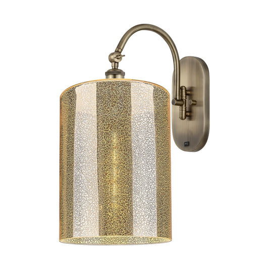 Innovations Cobbleskill 9in 1-Light Wall Sconce | Industrial Antique Brass and Mercury Glass | Hallway & Bedroom Accent | Model 918-1W-AB-G116-L