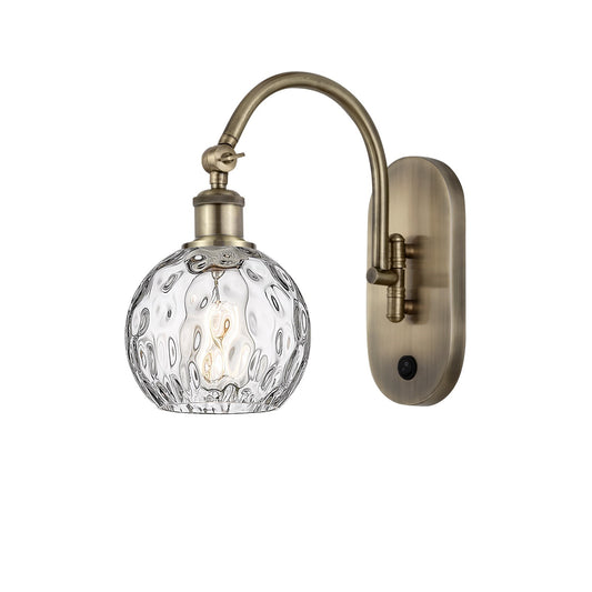 Innovations Athens Water Glass 6in 1-Light Wall Sconce | Industrial Antique Brass and Clear Glass | Hallway & Bathroom Accent | Model 918-1W-AB-G1215-6