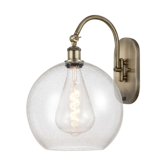 Innovations Athens 12in 1-Light Wall Sconce | Industrial Antique Brass and Seedy Glass | Bedroom & Hallway Accent | Model 918-1W-AB-G124-12