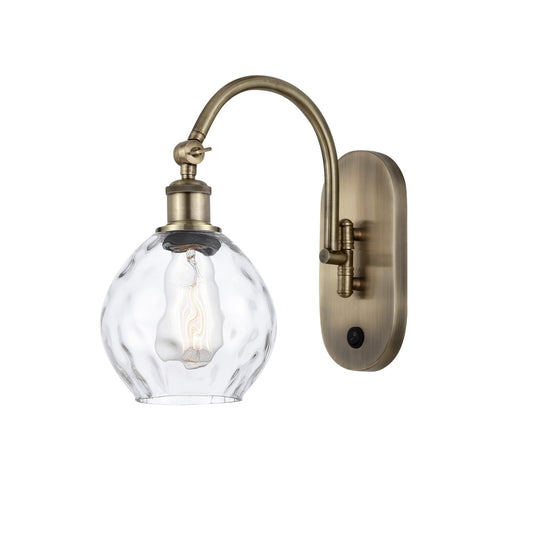 Innovations Waverly 1-Light Wall Sconce | Industrial Antique Brass Steel and Clear Glass Globe | Bathroom & Hallway Accent | Model 918-1W-AB-G362
