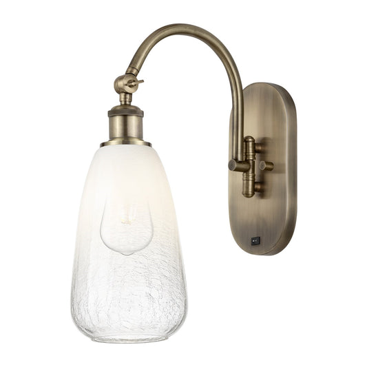Innovations Brookhaven Almond 6in 1-Light Wall Sconce | Industrial Antique Brass and Opal Glass | Bedroom & Hallway Accent | Model 918-1W-AB-G480-6OP