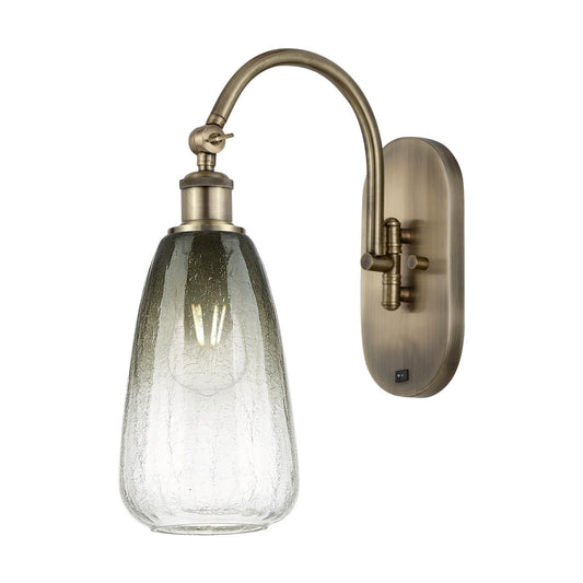 Innovations Brookhaven Almond 6in 1-Light Wall Sconce | Industrial Antique Brass and Slate Glass | Bedroom & Hallway Accent | Model 918-1W-AB-G480-6SL