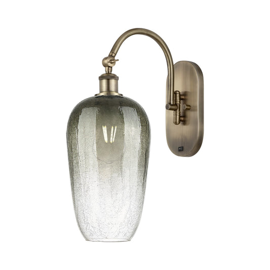 Innovations Brookhaven Flute 7in 1-Light Wall Sconce | Industrial Antique Brass Steel and Slate Glass | Bedroom & Hallway | Model 918-1W-AB-G484-7SL