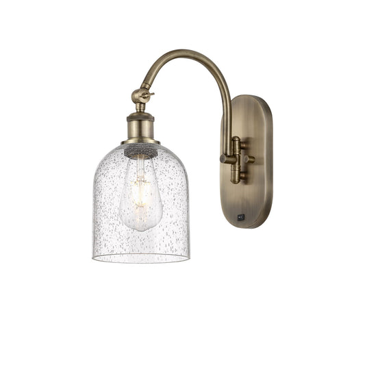 Innovations Bella 6in 1-Light Wall Sconce | Industrial Antique Brass and Seedy Glass | Hallway & Bathroom Accent | Model 918-1W-AB-G558-6SDY