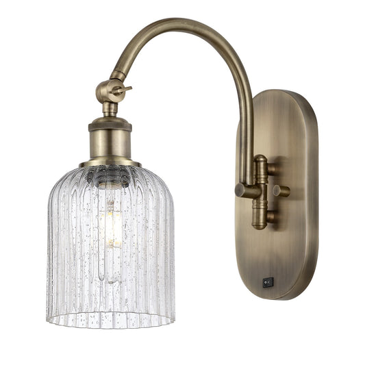 Innovations Bridal Veil 5in 1-Light Wall Sconce | Industrial Antique Brass and Seedy Glass | Bedroom & Hallway Accent | Model 918-1W-AB-G559-5SDY