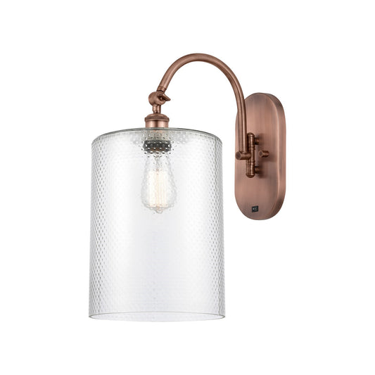 Innovations Cobbleskill 9in 1-Light Wall Sconce | Industrial Antique Copper Steel and Clear Glass | Hallway & Bathroom Accent | Model 918-1W-AC-G112-L