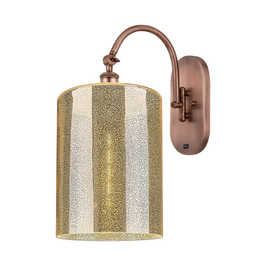 Innovations Cobbleskill 9in 1-Light Wall Sconce | Industrial Antique Copper Steel and Mercury Glass | Bedroom & Hallway Accent | Model 918-1W-AC-G116-L