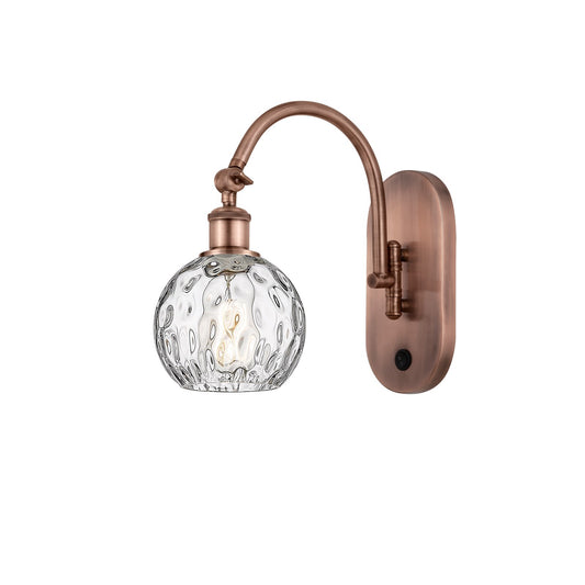 Innovations Athens Water Glass 6in 1-Light Wall Sconce | Industrial Antique Copper Steel and Clear Glass | Entryway & Hallway | Model 918-1W-AC-G1215-6