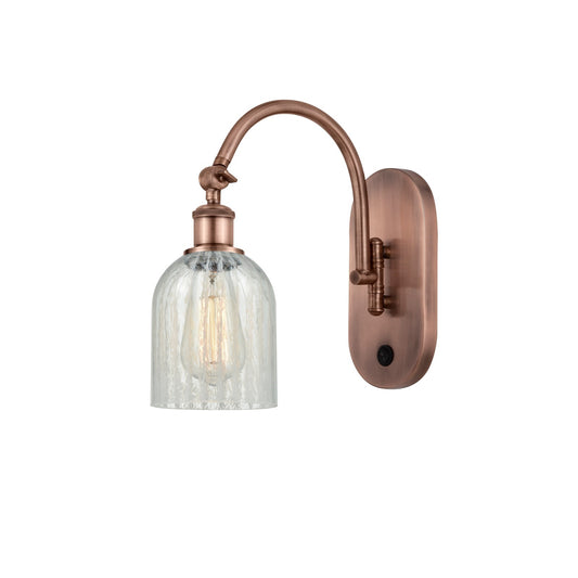 Innovations Caledonia 5in 1-Light Wall Sconce | Industrial Antique Copper Steel and Mouchette Glass | Entryway & Hallway Accent | Model 918-1W-AC-G2511