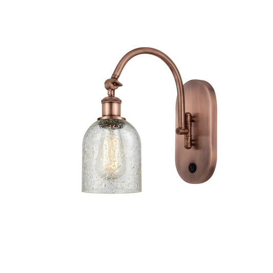Innovations Caledonia 5in 1-Light Wall Sconce | Industrial Antique Copper and Mica Glass | Bedroom & Hallway Accent | Model 918-1W-AC-G259