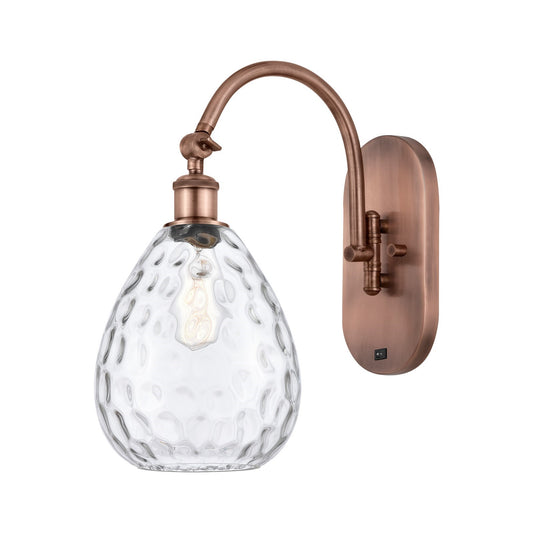 Innovations Waverly 8in 1-Light Wall Sconce | Industrial Antique Copper Steel and Clear Glass | Bedroom & Hallway Accent | Model 918-1W-AC-G372