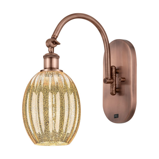 Innovations Preston Bulb 6.25in 1-Light Wall Sconce | Industrial Antique Copper Steel and Mercury Glass | Hallway & Bathroom | Model 918-1W-AC-G459-6ME