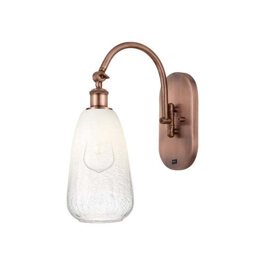 Innovations Brookhaven Almond 6in 1-Light Wall Sconce | Industrial Antique Copper Steel and Opal Glass | Hallway & Bathroom | Model 918-1W-AC-G480-6OP