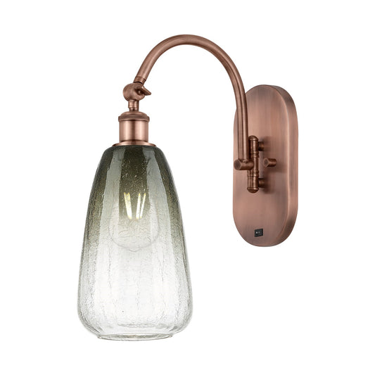 Innovations Brookhaven Almond 6in 1-Light Wall Sconce | Industrial Antique Copper and Slate Glass | Hallway & Bedroom Accent | Model 918-1W-AC-G480-6SL