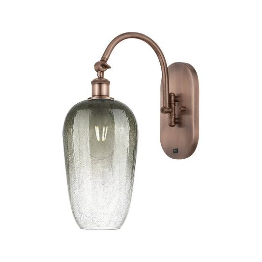 Innovations Brookhaven Flute 7in 1-Light Wall Sconce | Industrial Antique Copper Steel and Slate Glass | Bedroom & Hallway | Model 918-1W-AC-G484-7SL