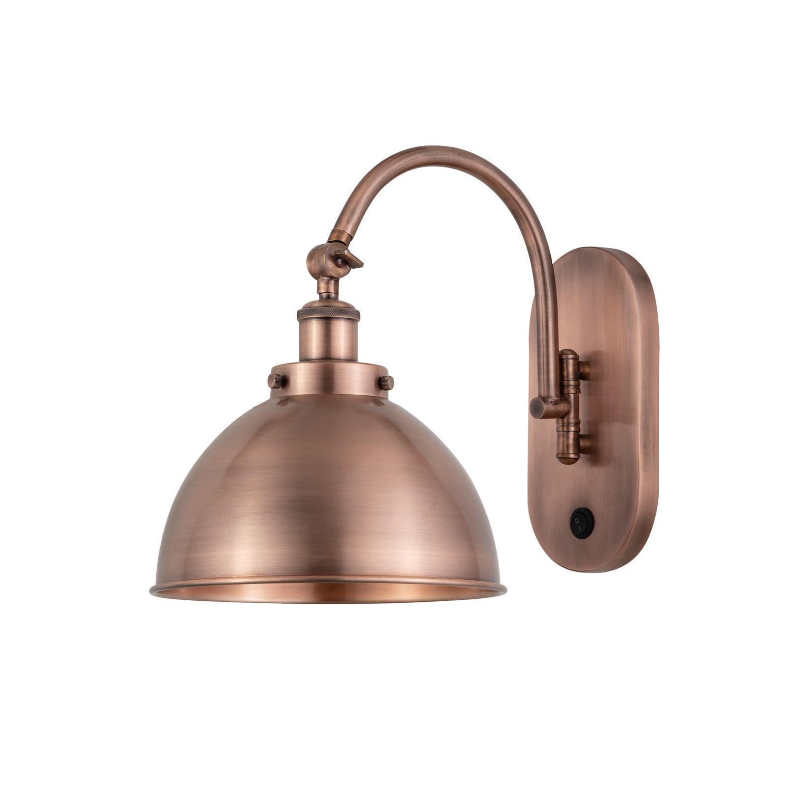Innovations Ballston Urban 10in 1-Light Swing Arm Lamp | Industrial Antique Copper Steel and Cast Brass with Antique Copper | Model 918-1W-AC-MFD-10-AC