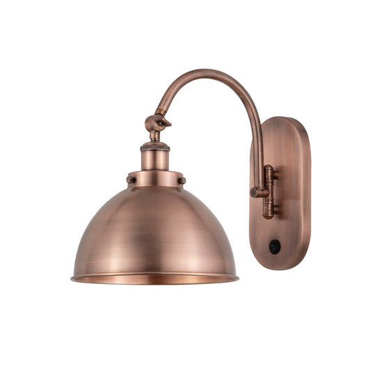 Innovations Ballston Urban 10in 1-Light Swing Arm Lamp | Industrial Antique Copper Steel and Cast Brass with Antique | Model 918-1W-AC-MFD-10-AC-LED