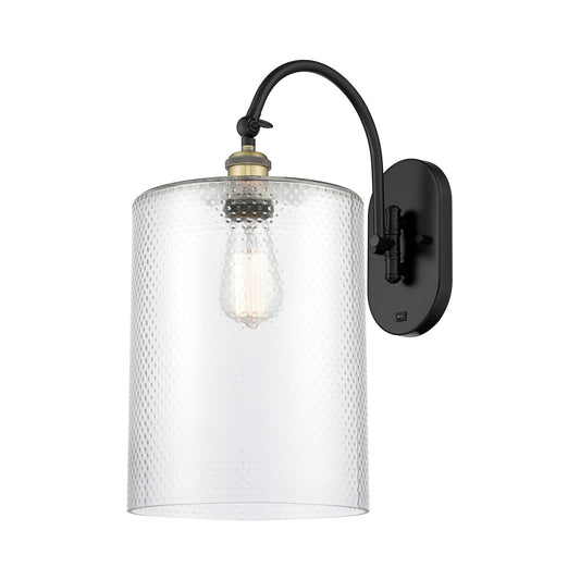 Innovations Cobbleskill 9in 1-Light Wall Sconce | Industrial Black Antique Brass Steel and Clear Glass | Bedroom & Hallway | Model 918-1W-BAB-G112-L