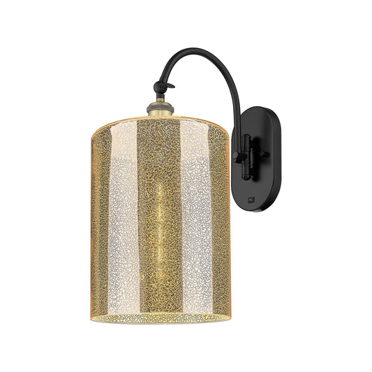 Innovations Cobbleskill 9in 1-Light Wall Sconce | Industrial Black Antique Brass and Mercury Glass | Bedroom & Hallway Accent | Model 918-1W-BAB-G116-L