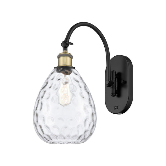 Innovations Waverly 8in 1-Light Wall Sconce | Industrial Black Antique Brass and Clear Glass | Hallway & Bathroom Accent | Model 918-1W-BAB-G372