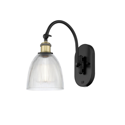 Innovations Castile 6in 1-Light Wall Sconce | Industrial Black Antique Brass and Clear Glass | Hallway & Bathroom Accent | Model 918-1W-BAB-G382