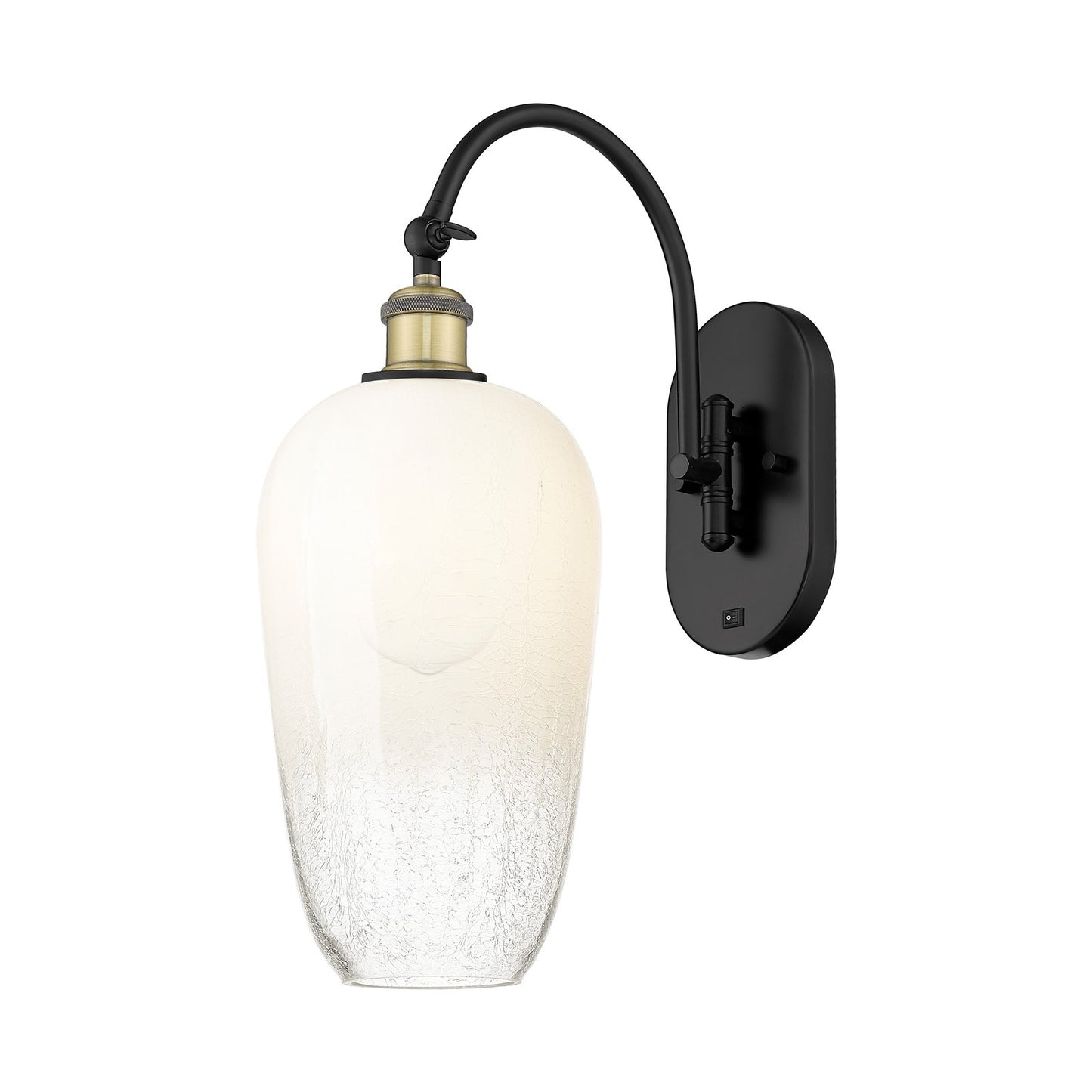 Innovations Brookhaven Flute 7in 1-Light Wall Sconce | Industrial Black Antique Brass and Opal Glass | Bedroom & Hallway | Model 918-1W-BAB-G484-7OP