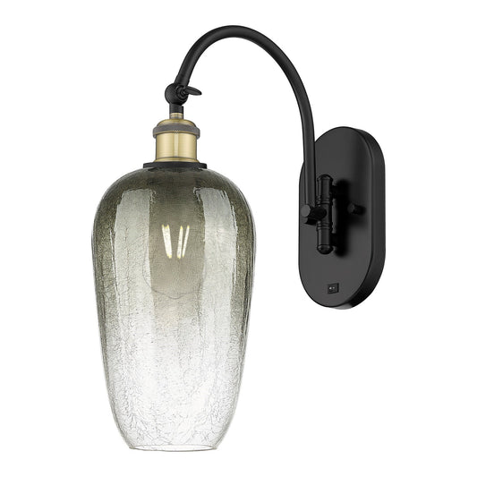 Innovations Brookhaven Flute 7in 1-Light Wall Sconce | Industrial Black Antique Brass and Slate Glass | Bedroom & Hallway | Model 918-1W-BAB-G484-7SL