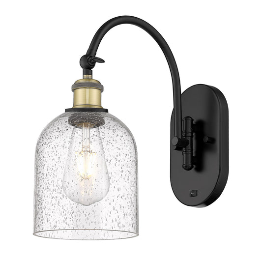 Innovations Bella 6in 1-Light Wall Sconce | Industrial Black Antique Brass and Seedy Glass | Hallway & Bathroom Accent | Model 918-1W-BAB-G558-6SDY