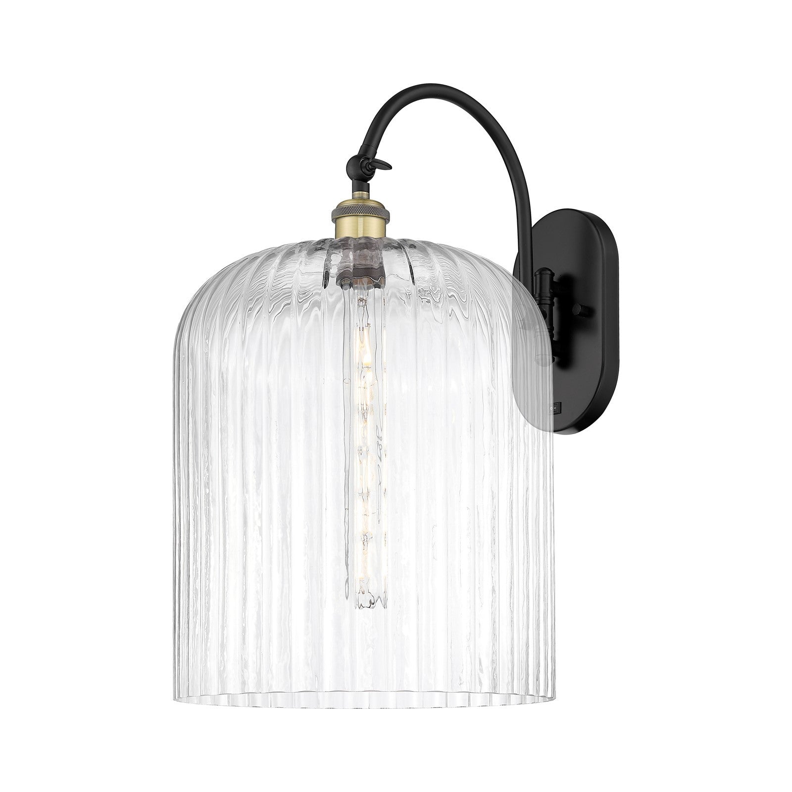 Innovations Bridal Veil 12in 1-Light Wall Sconce | Industrial Black Antique Brass and Clear Glass | Bedroom & Hallway Accent | Model 918-1W-BAB-G559-12CL