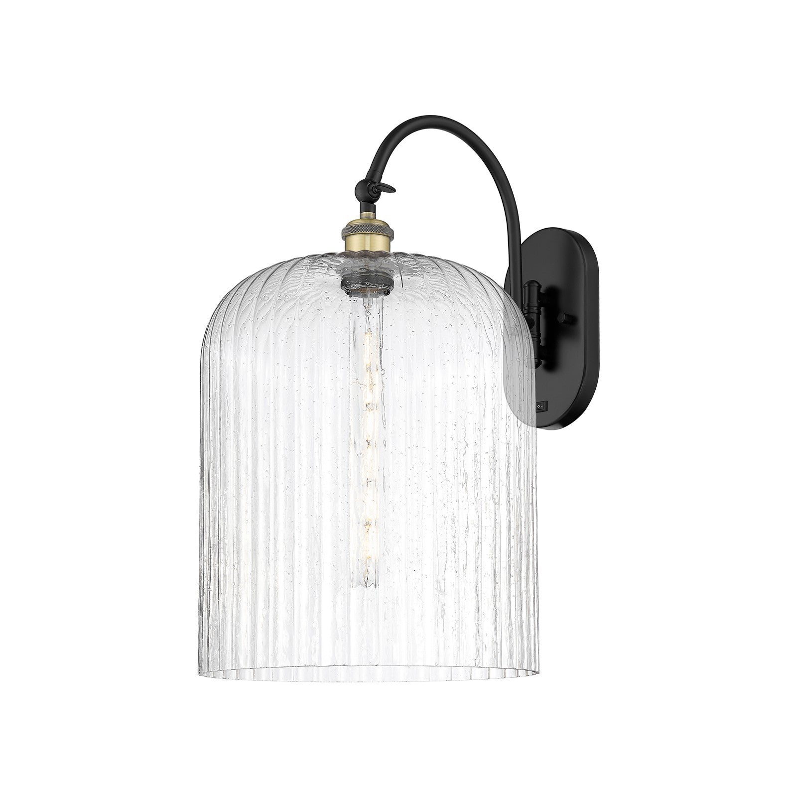Innovations Bridal Veil 12in 1-Light Wall Sconce | Industrial Black Antique Brass and Seedy Glass | Hallway & Bathroom | Model 918-1W-BAB-G559-12SDY
