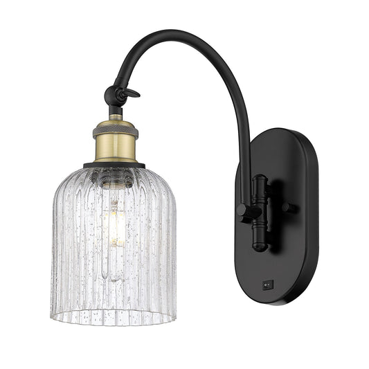 Innovations Bridal Veil 5in 1-Light Wall Sconce | Industrial Black Antique Brass and Seedy Glass | Bathroom & Hallway Accent | Model 918-1W-BAB-G559-5SDY