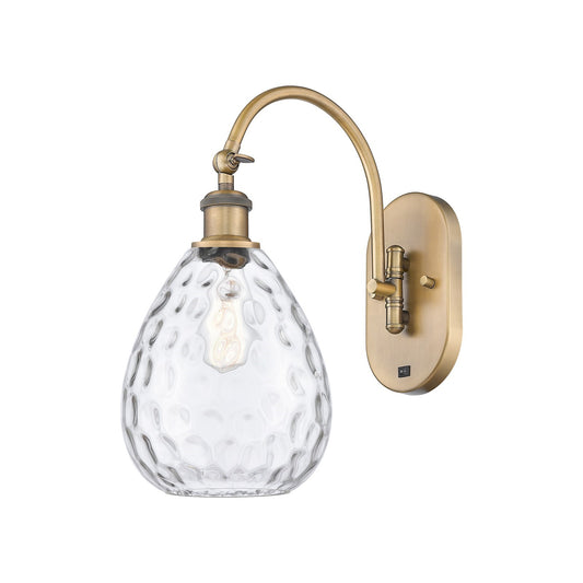 Innovations Waverly 8in 1-Light Wall Sconce | Industrial Brushed Brass and Clear Glass | Bedroom & Hallway Accent | Model 918-1W-BB-G372