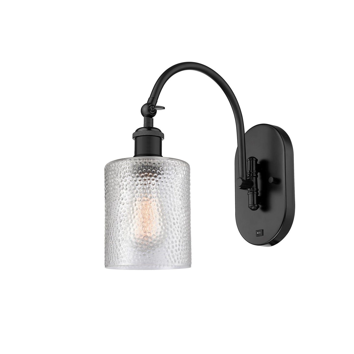 Innovations Cobbleskill 5in 1-Light Wall Sconce | Industrial Matte Black Steel and Clear Glass | Bedroom & Hallway Accent | Model 918-1W-BK-G112