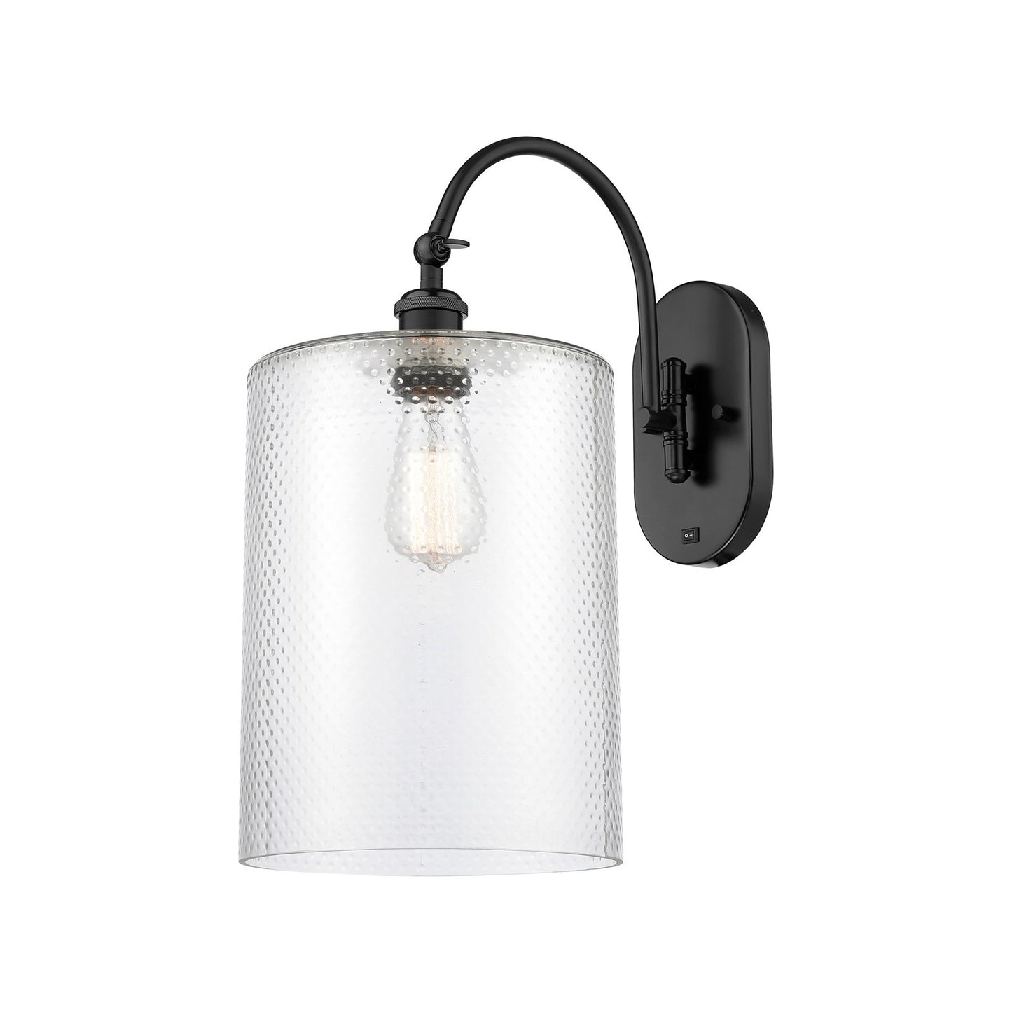 Innovations Cobbleskill 9in 1-Light Wall Sconce | Industrial Matte Black Steel and Clear Glass | Bedroom & Hallway Accent | Model 918-1W-BK-G112-L