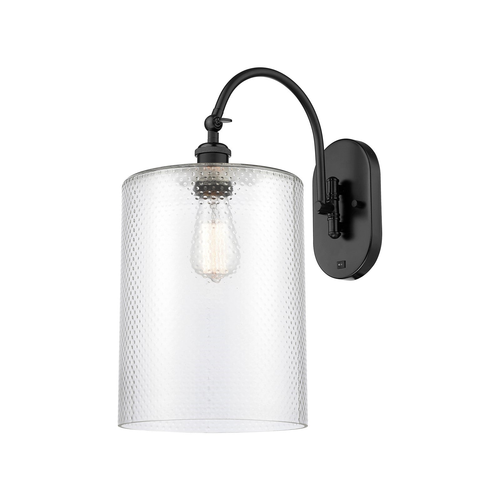 Innovations Cobbleskill 9in 1-Light Wall Sconce | Industrial Matte Black Steel and Clear Glass | Bedroom & Hallway Accent | Model 918-1W-BK-G112-L
