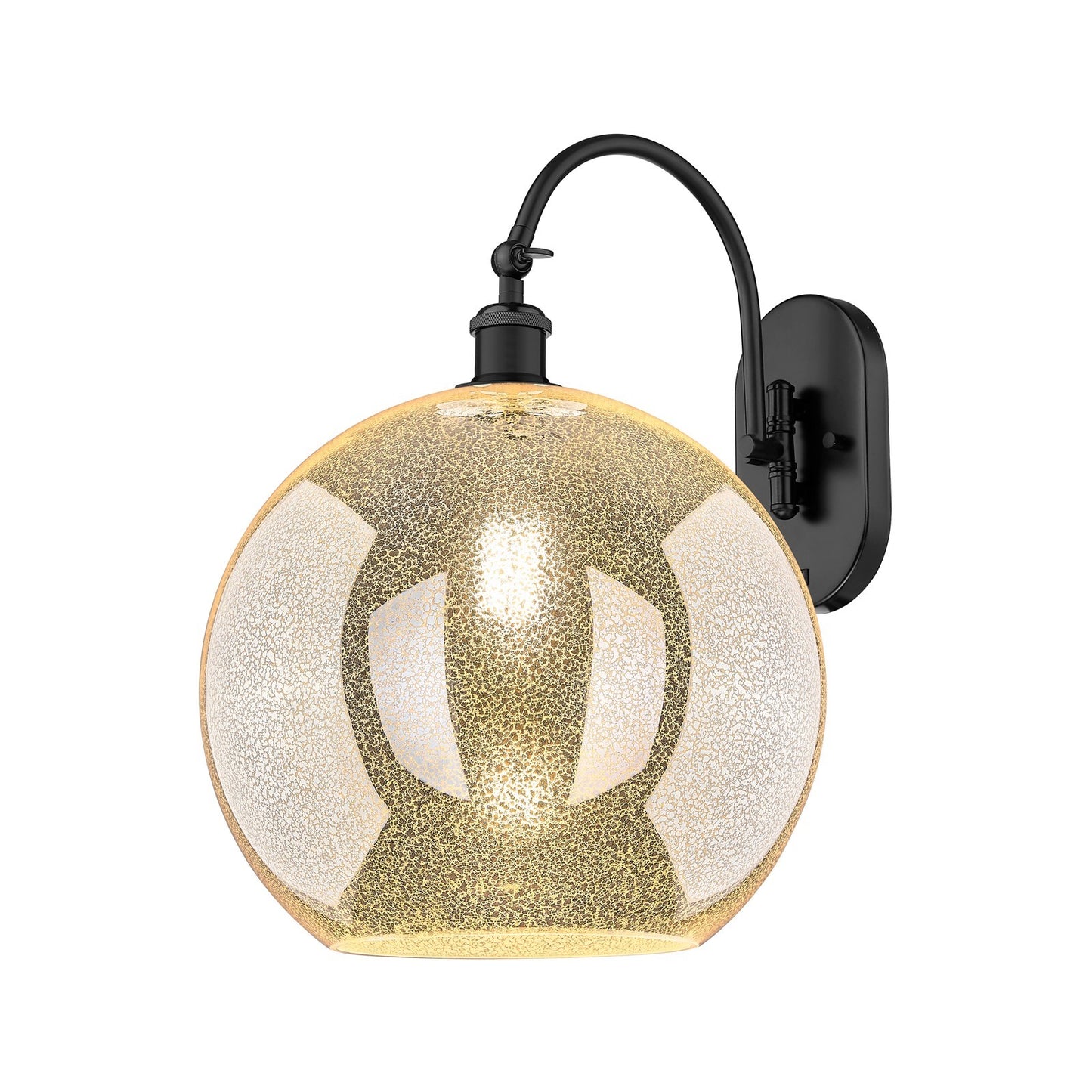 Innovations Athens 12in 1-Light Wall Sconce | Industrial Matte Black Steel and Mercury Glass | Hallway & Bedroom Accent | Model 918-1W-BK-G128-12