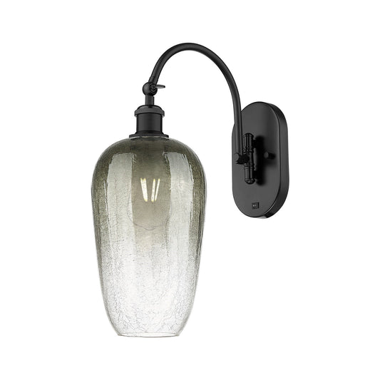 Innovations Brookhaven Flute 7in 1-Light Wall Sconce | Industrial Matte Black Steel and Slate Glass | Bedroom & Hallway Accent | Model 918-1W-BK-G484-7SL