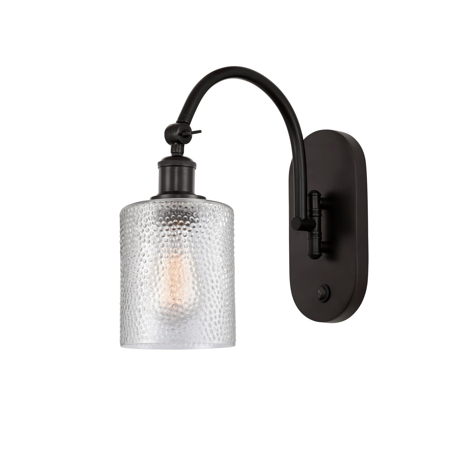 Innovations Cobbleskill 5in 1-Light Wall Sconce | Industrial Oil Rubbed Bronze Steel and Clear Glass | Hallway & Bedroom Accent | Model 918-1W-OB-G112