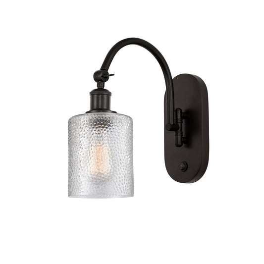 Innovations Cobbleskill 5in 1-Light Wall Sconce | Industrial Oil Rubbed Bronze Steel and Clear Glass | Hallway & Bedroom Accent | Model 918-1W-OB-G112