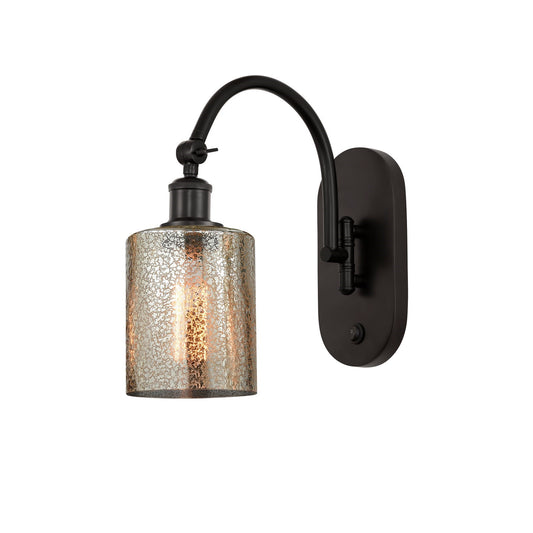 Innovations Cobbleskill 5in 1-Light Wall Sconce | Industrial Oil Rubbed Bronze Steel and Mercury Glass | Bedroom & Hallway Accent | Model 918-1W-OB-G116