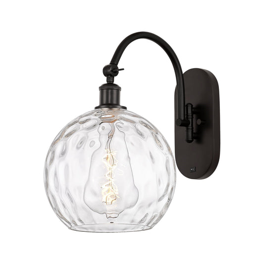 Innovations Athens Water Glass 10in 1-Light Wall Sconce | Industrial Oil Rubbed Bronze Steel and Clear Water Glass | Bedroom & | Model 918-1W-OB-G1215-10