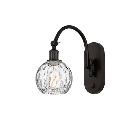 Innovations Athens Water Glass 6in 1-Light Wall Sconce | Industrial Oil Rubbed Bronze Steel and Clear Water Glass | Bedroom & | Model 918-1W-OB-G1215-6