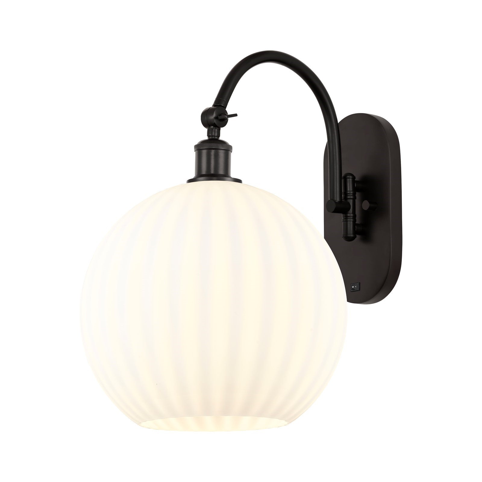 Innovations Lighting Ballston 12in 1-Light Wall Sconce | Industrial Oil Rubbed Bronze Steel and White Venetian Glass | Model 918-1W-OB-G1217-12WV