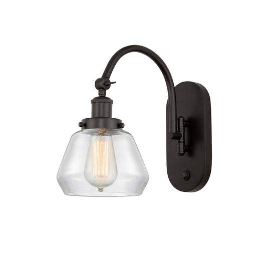 Innovations Fulton 7in 1-Light Swing Arm Wall Sconce | Industrial Oil Rubbed Bronze Steel and Clear Glass | Bedroom & Living | Model 918-1W-OB-G172-LED