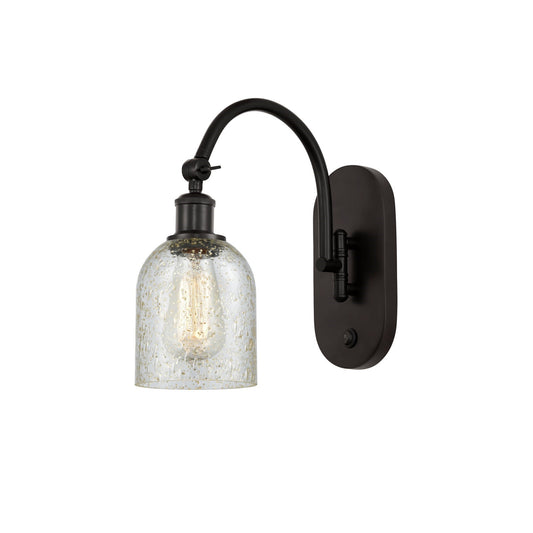 Innovations Caledonia 5in 1-Light Wall Sconce | Industrial Oil Rubbed Bronze Steel and Mica Glass | Hallway & Bathroom Accent Light | Model 918-1W-OB-G259