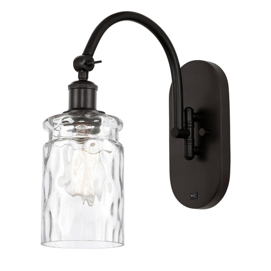 Innovations Candor 1-Light 4.75in Wall Sconce | Industrial Oil Rubbed Bronze and Clear Waterglass Glass | Bedroom & Hallway Accent | Model 918-1W-OB-G352